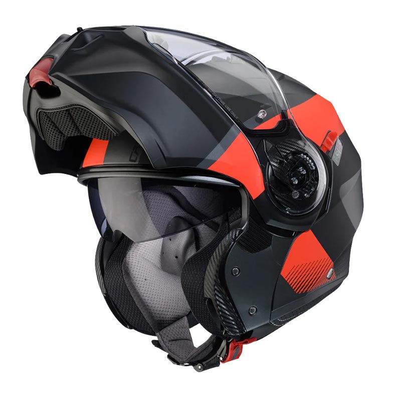 Casco Caberg duke evo Indy matt gun metal/red fluor/black
