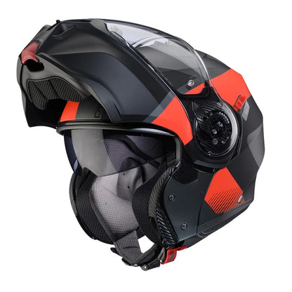 Casco Caberg duke evo Indy matt gun metal/red fluor/black