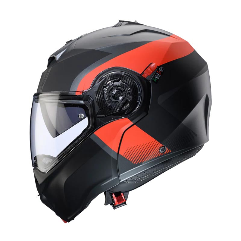 Casco Caberg duke evo Indy matt gun metal/red fluor/black
