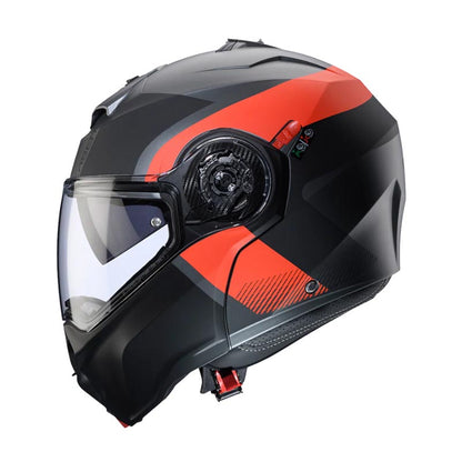 Casco Caberg duke evo Indy matt gun metal/red fluor/black