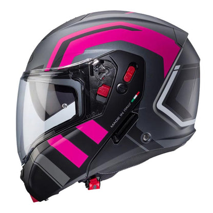 Casco Caberg Horus X Road MATT GUN METAL/BLACK/FUCSIA
