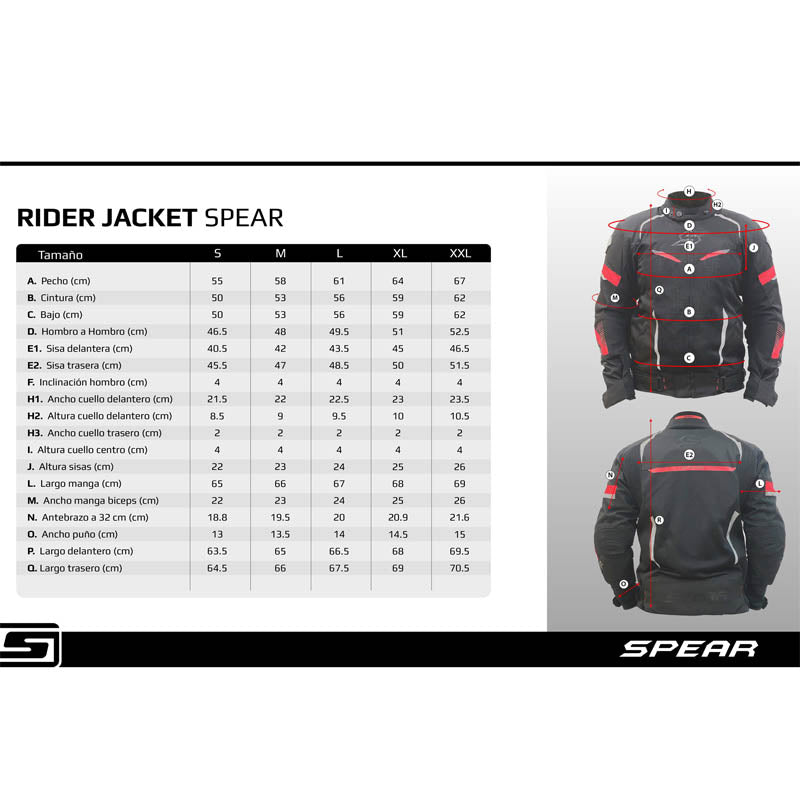 Chaqueta Spear MIF Rider Negro Rojo