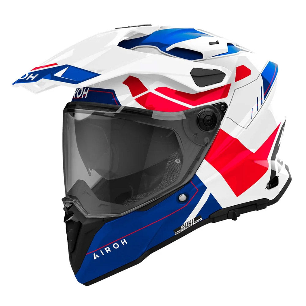 Casco Airoh Commander 2 Reveal Azul Rojo Brillo