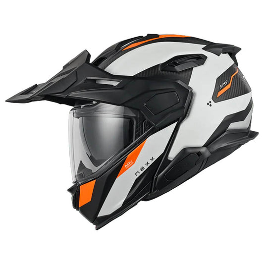 Casco Nexx X.LIFECOUNTRY TERRA WHITE.ORANGE