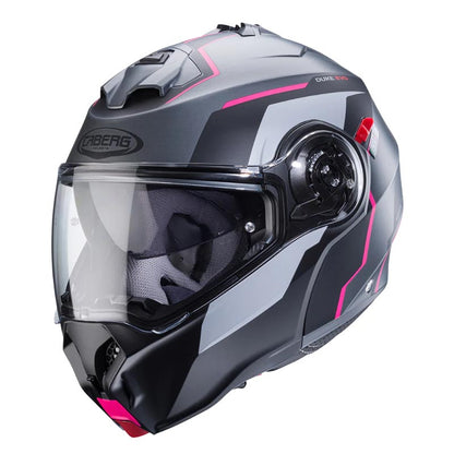 Casco Caberg duke evo Move matt gun metal/black/fucsia