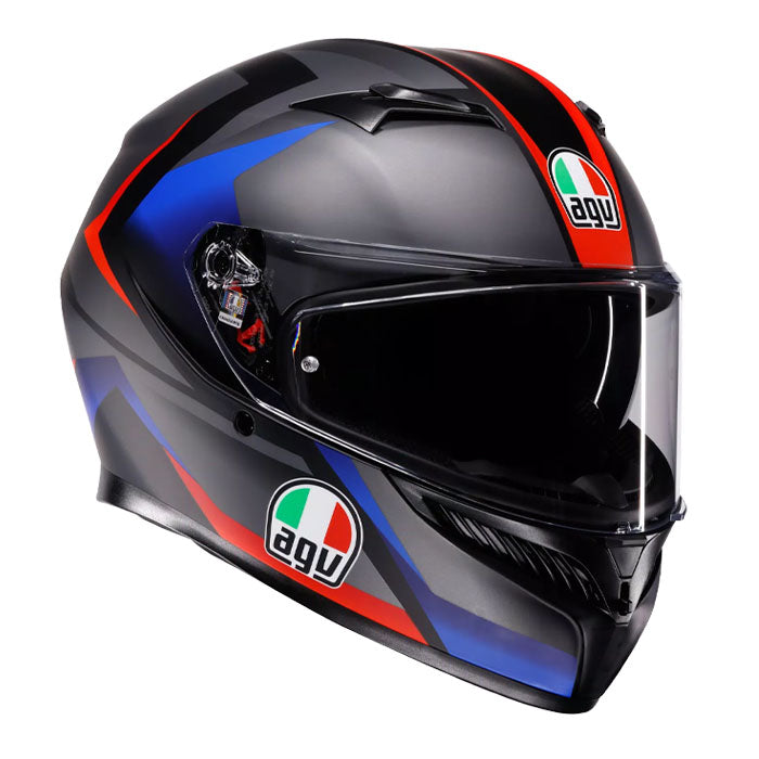 Casco AGV K3 STRIGA MATT BLACK/BLUE/RED