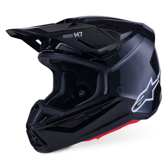 Casco Alpinestars S-M7 Solid Negro Brillante