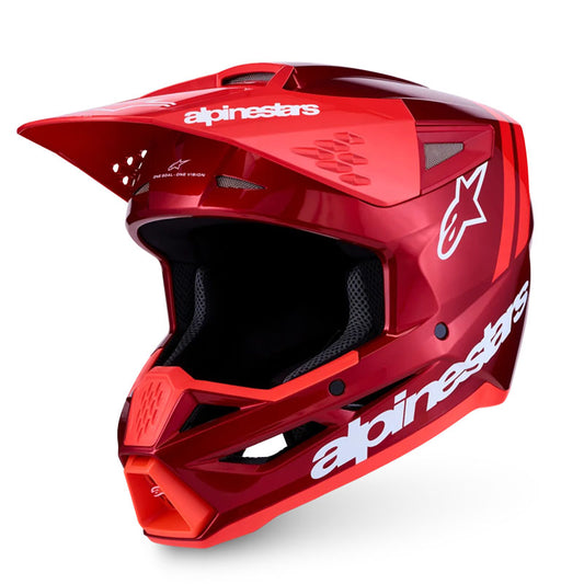 Casco Alpinestars S-M3 Radium Rojo Mate / Rojo Flúor / Blanco Brillante