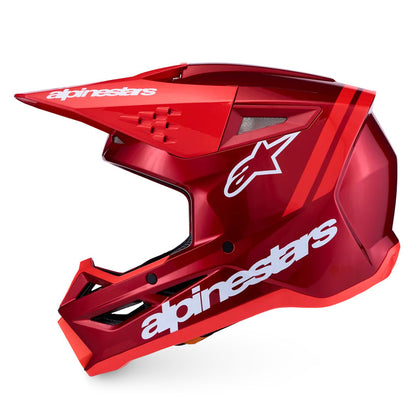 Casco Alpinestars S-M3 Radium Rojo Mate / Rojo Flúor / Blanco Brillante