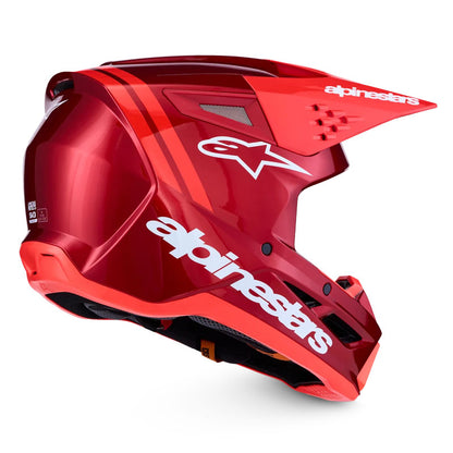 Casco Alpinestars S-M3 Radium Rojo Mate / Rojo Flúor / Blanco Brillante