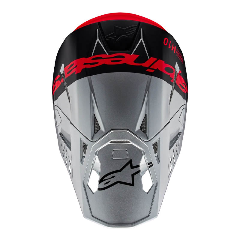Casco ALPINESTARS Supertech S-M10 Plateado/ Negro/ Naranjo Fluor