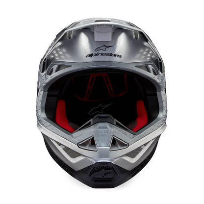 Casco ALPINESTARS Supertech S-M10 Plateado/ Negro/ Naranjo Fluor