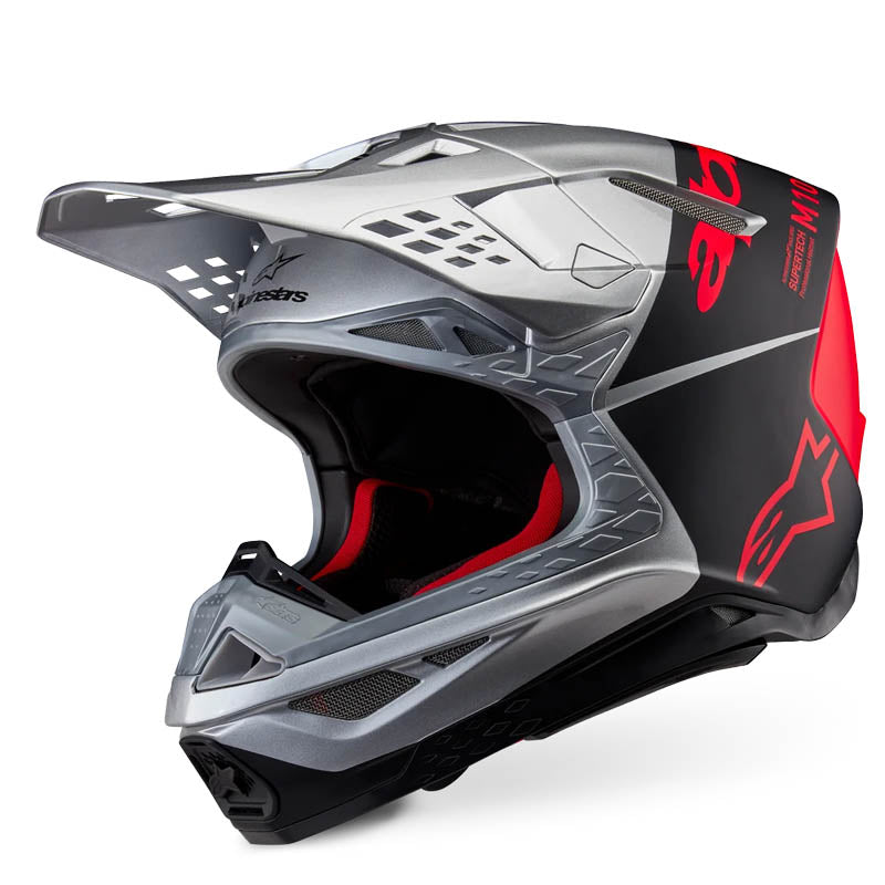 Casco ALPINESTARS Supertech S-M10 Plateado/ Negro/ Naranjo Fluor