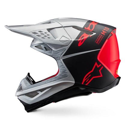 Casco ALPINESTARS Supertech S-M10 Plateado/ Negro/ Naranjo Fluor