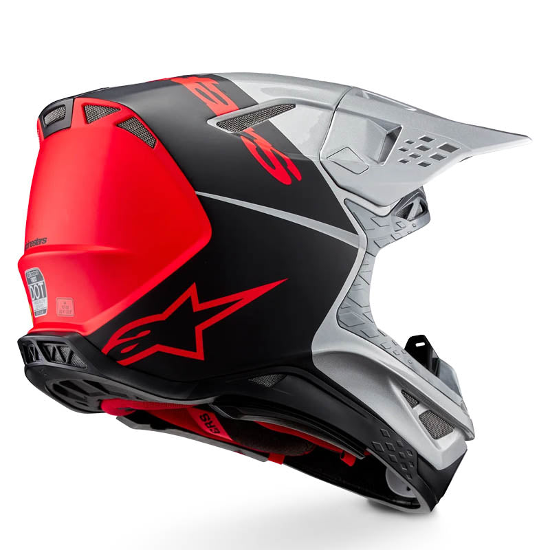 Casco ALPINESTARS Supertech S-M10 Plateado/ Negro/ Naranjo Fluor