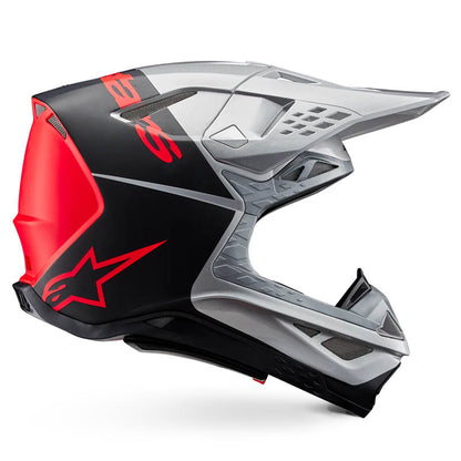 Casco ALPINESTARS Supertech S-M10 Plateado/ Negro/ Naranjo Fluor