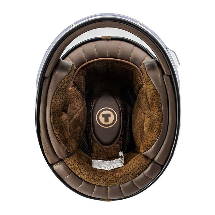 Casco T1 Iso Bar Blanco Brillante/Café