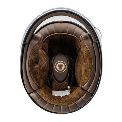 Casco T1 Iso Bar Blanco Brillante/Café