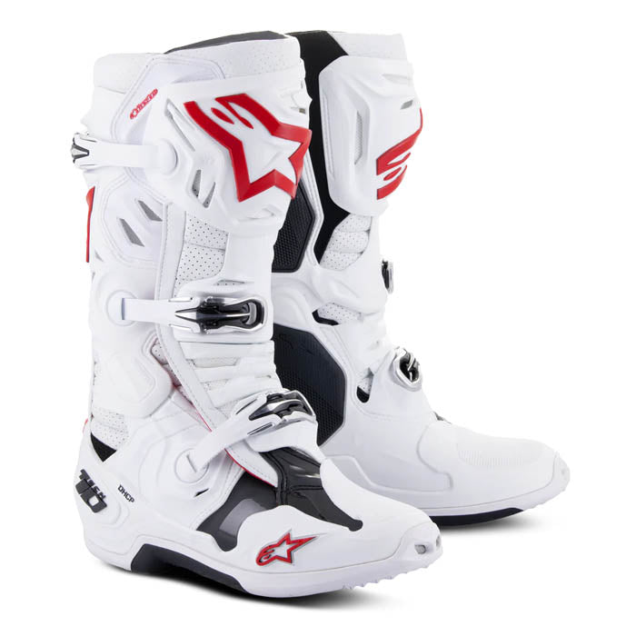 Botas Alpinestars Tech 10 Supervented Blancas / Rojas – Motoqueros Chile