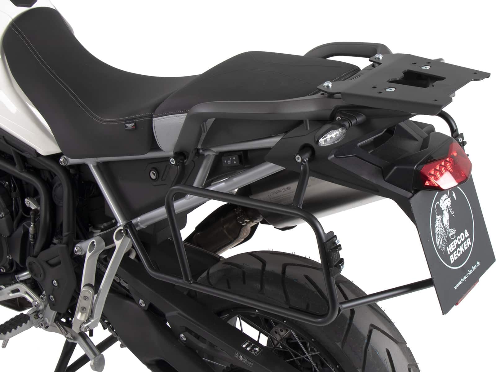 ANCLAJE MALETAS LATERALES PARA TRIUMPH TIGER 900 / RALLY / GT / PRO (2020-2023) NEGRO HEPCO & BECKER