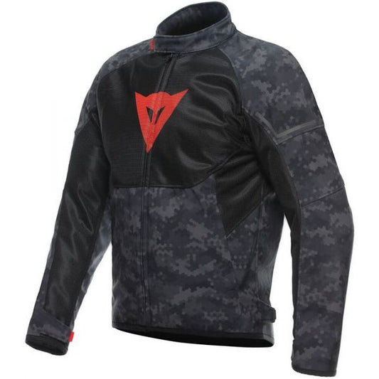 Chaqueta Dainese Ignite Air Tex Camo-Gris / Negro / Rojo Lava