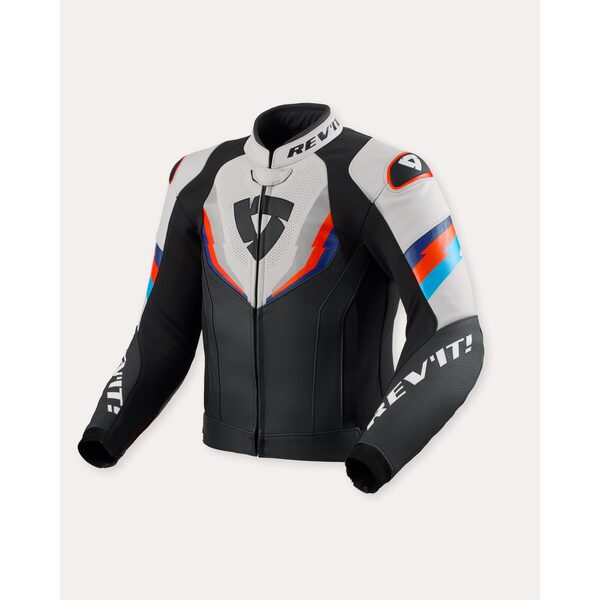 Rev’it! Chaqueta de Cuero Quantum 3 Negro / Gris Claro