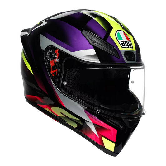 Casco AGV K1 S Fastlap Negro / Purpura / Rosado