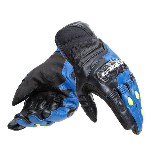Guante Dainese Carbon 4 Short Azul / Negro / Amarillo Fluor