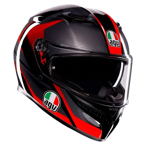 Casco AGV K3 Striga Negro / Gris / Rojo