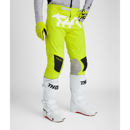 Pantalón Thor Sportmode Riot Blanco/ Amarillo Fluor