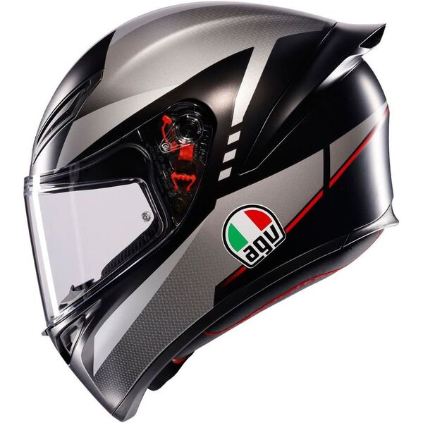 Casco AGV K1 S Lap Negro Matte/ Gris/ Rojo