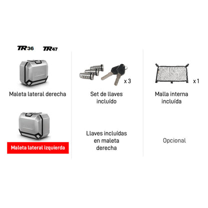 Maleta para Moto Shad Lateral Izquierda TERRA TR47R