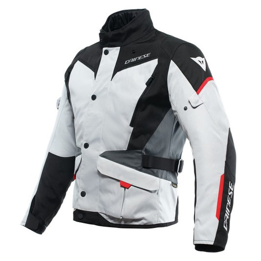 Chaqueta Dainese Tempest 3 D-Dry Gris Glaciar / Negro / Rojo Lava
