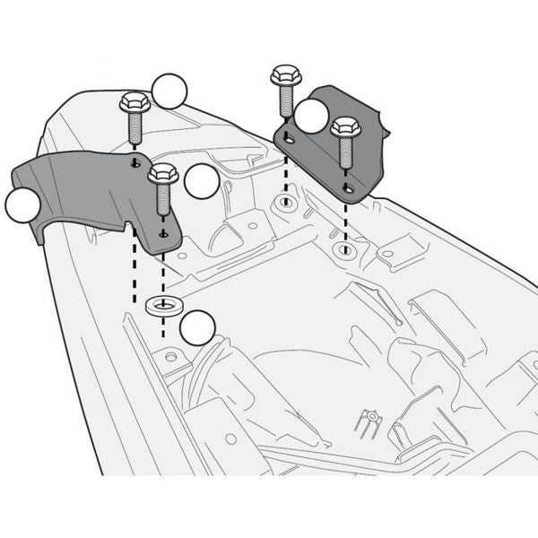 Kappa Adaptador Posterior Específico Para Anclaje de Maleta Laterales - Honda CB500 X (19-23) - Honda NX 500 (24-25)