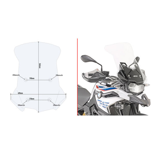 Givi Parabrisas Específico Transparente  BMW F750 GS (18-23) / F800GS (24)