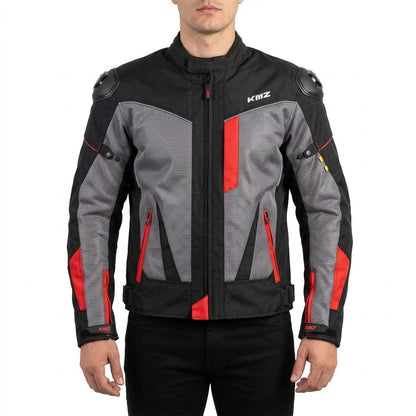 Chaqueta Moto Calle Mesh Gris/Rojo KMZ