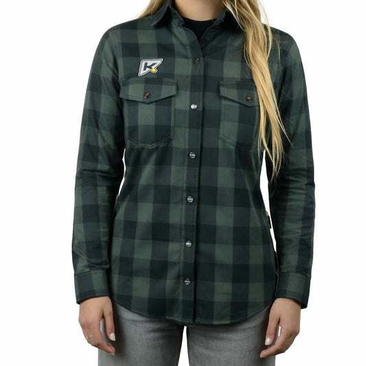 Chaqueta Moto Calle Mujer Woman Flannel Verde/Negro KMZ