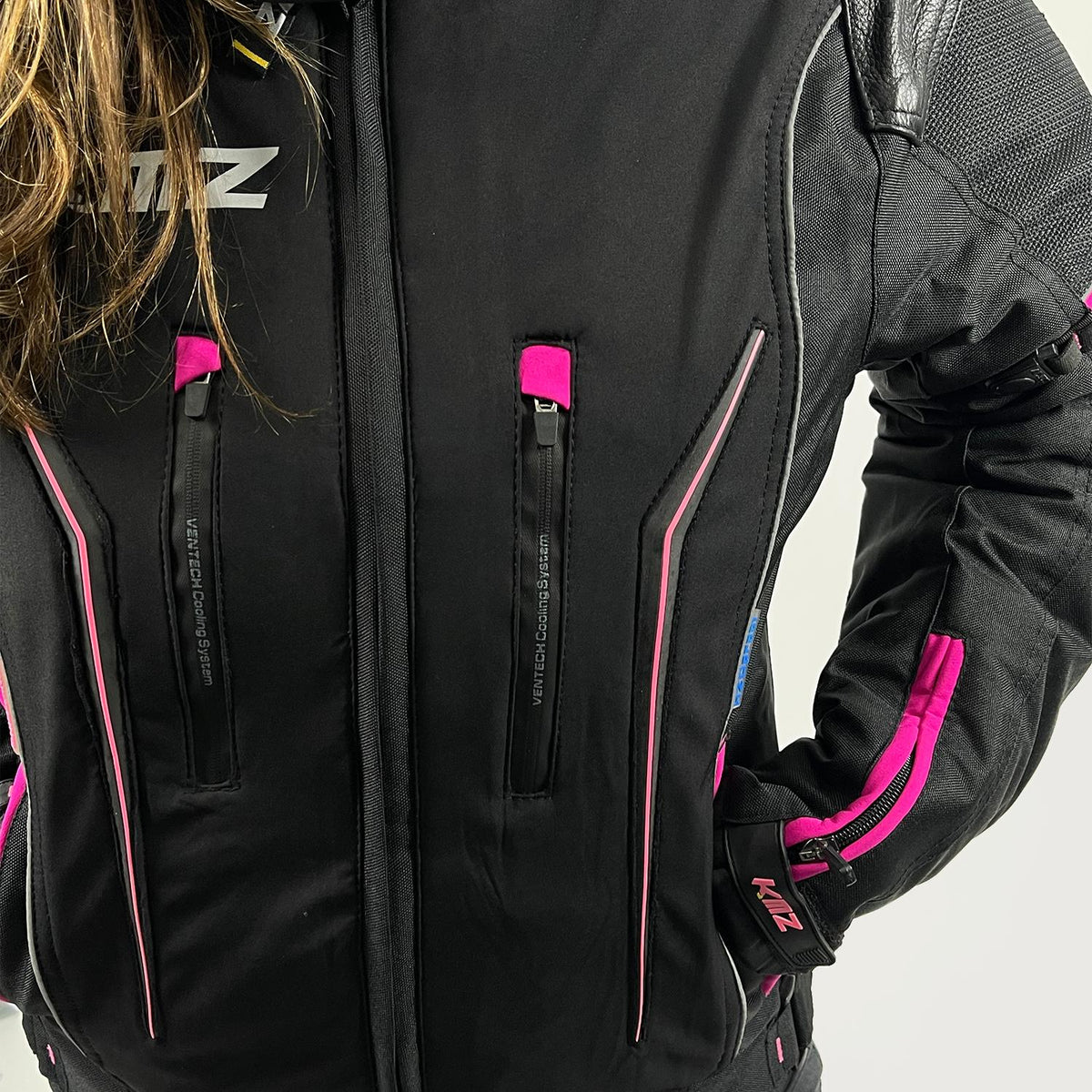 Chaqueta Moto Calle Mujer Streetflow Apex Negro Kmz