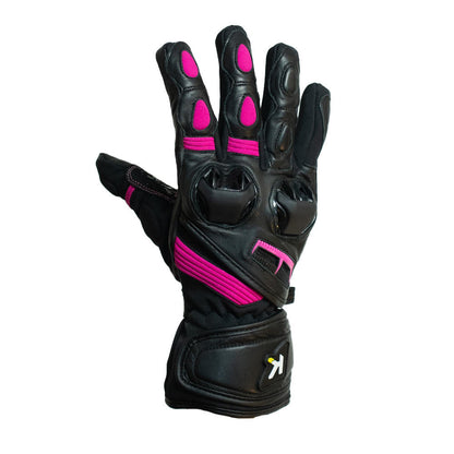 Guantes Moto Calle Mujer Signature Nomad Rosado Kmz