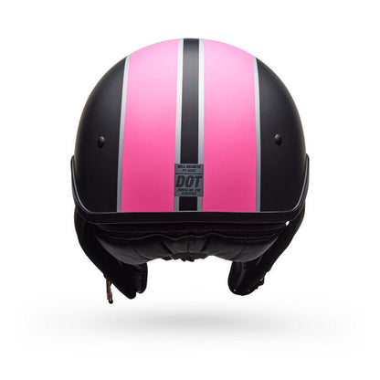 Casco Moto Calle Pit Boss Negro/Rosado Mate Certificado QR Bell