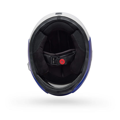 Casco Moto Calle Eliminator Menace Azul/Blanco Certificado QR Bell