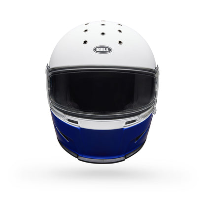 Casco Moto Calle Eliminator Menace Azul/Blanco Certificado QR Bell