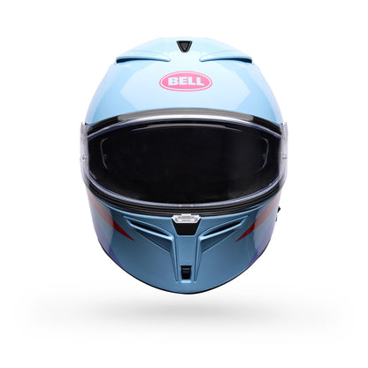 Casco Moto Calle Lithium Passion Azul Claro Certificado QR Bell