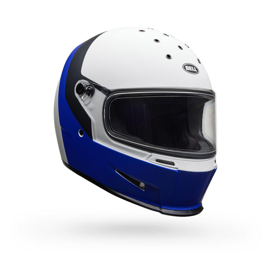 Casco Moto Calle Eliminator Menace Azul/Blanco Certificado QR Bell