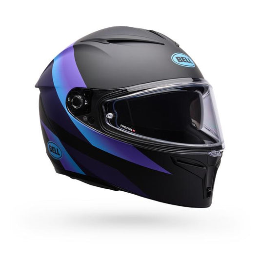 Casco Moto Calle Lithium Passion Negro/Azul Certificado QR Bell