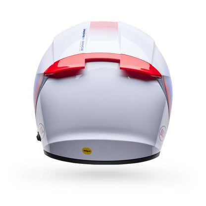 Casco Moto Calle Lithium Mips Bash Blanco/Azul Certificado QR Bell