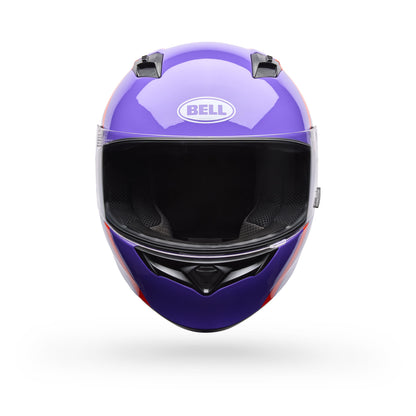 Casco Moto Calle Qualifier Chasm Morado Certificado QR Bell