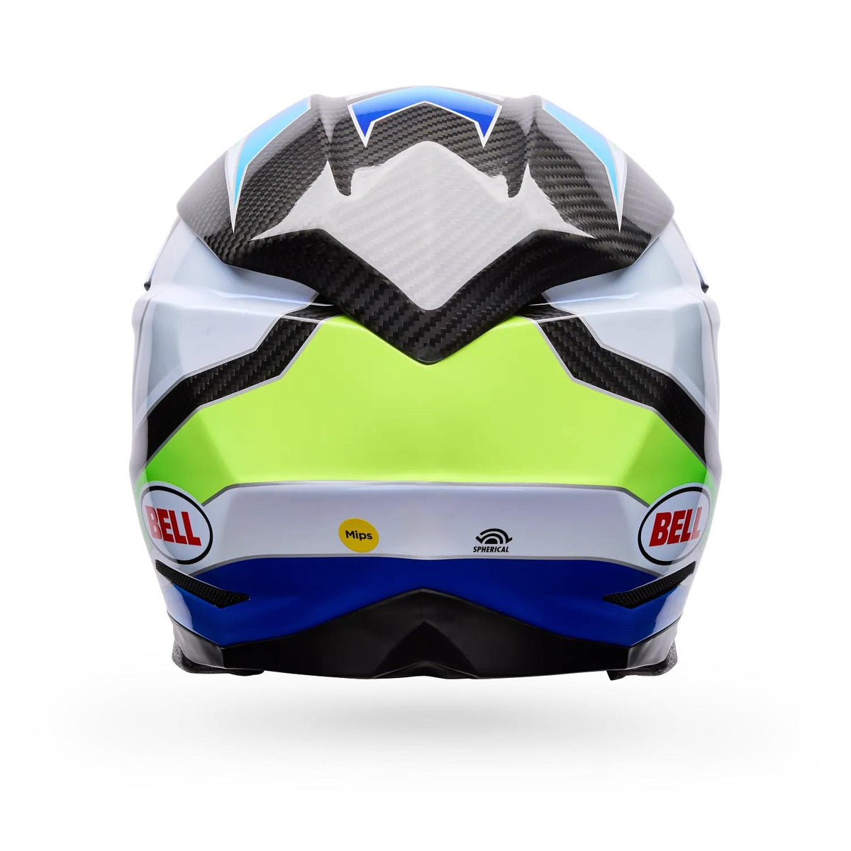 Casco Moto Moto-10 Spherical Grid Blanco/Azul Bell