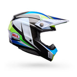 Casco Bell Moto-10 Spherical Grid Blanco/Azul Bell