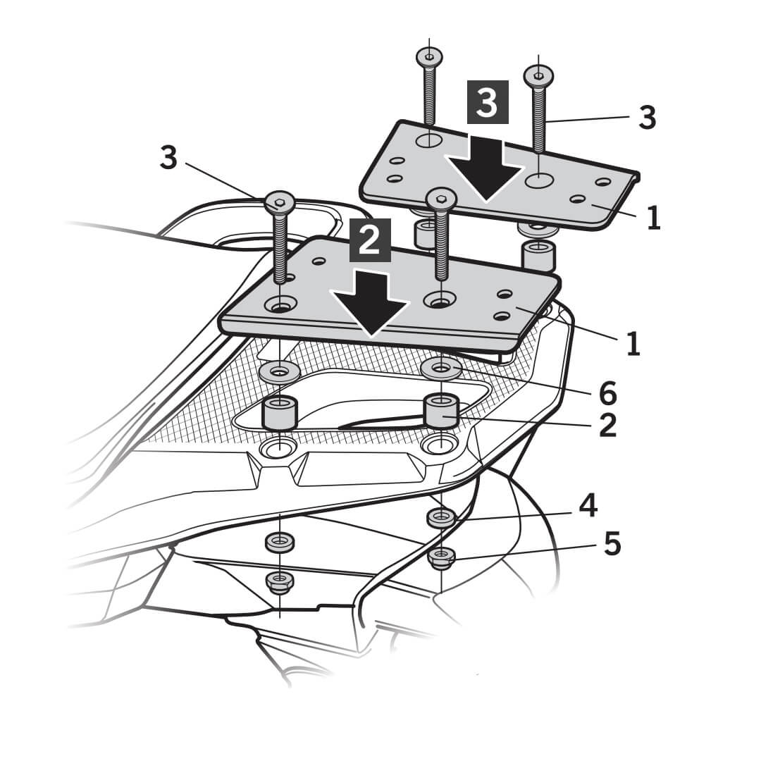 Shad Anclaje Topcase Honda Africa Twin CRF1000L - (16/19) cód shad: h0cr12st